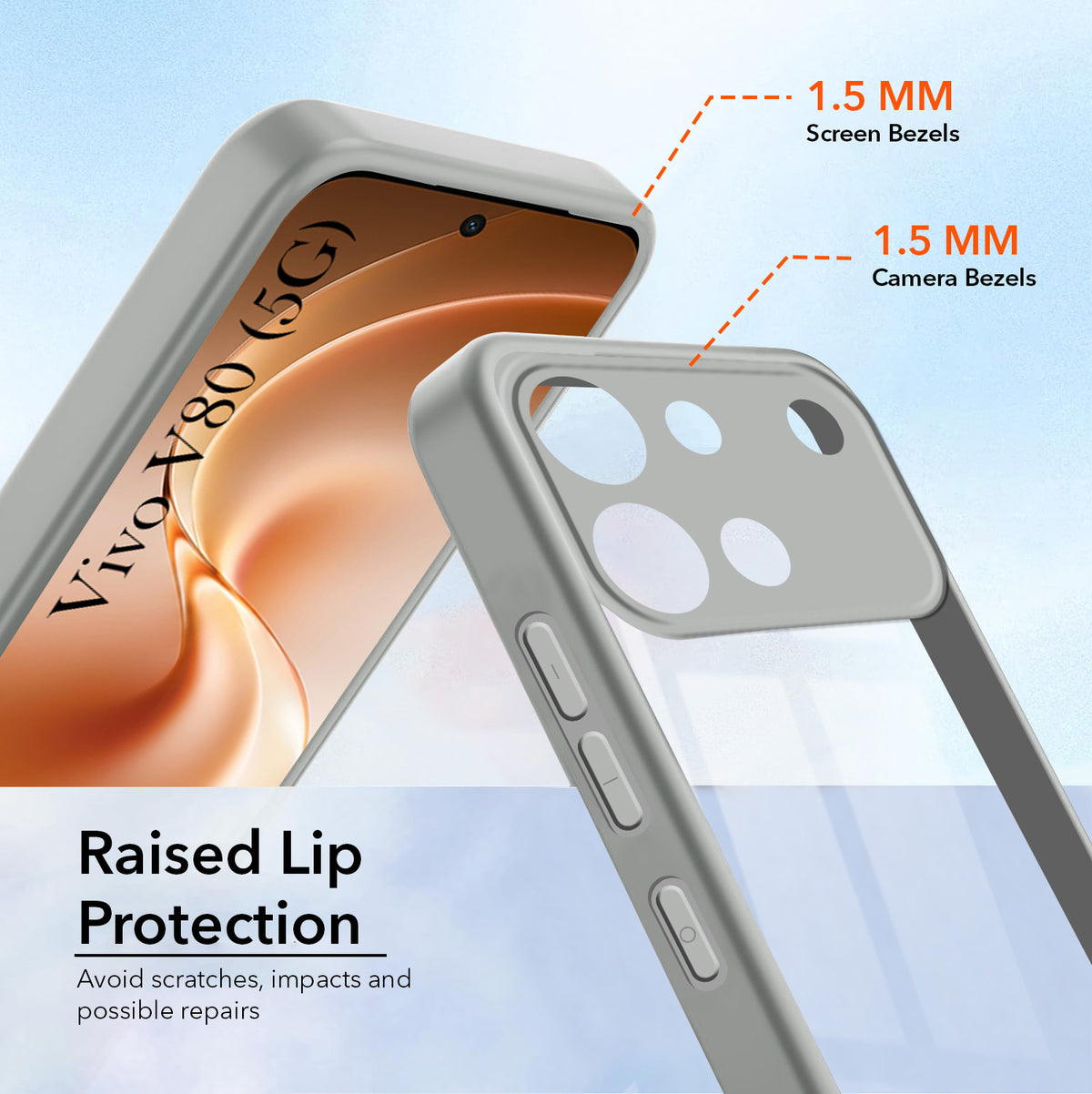 For Vivo V80 5G Back Cover Case Ultra-Hybrid (Lifetime Anti Yellow | Anti Scratch | Crystal Clear Shockproof)