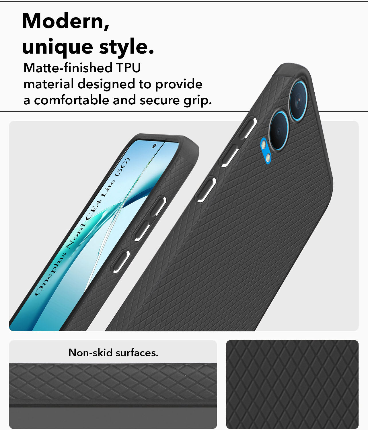 For OnePlus Nord CE 4 Lite Back Cover Case (Liquid Silicone | Side Grip | Camera Protection)