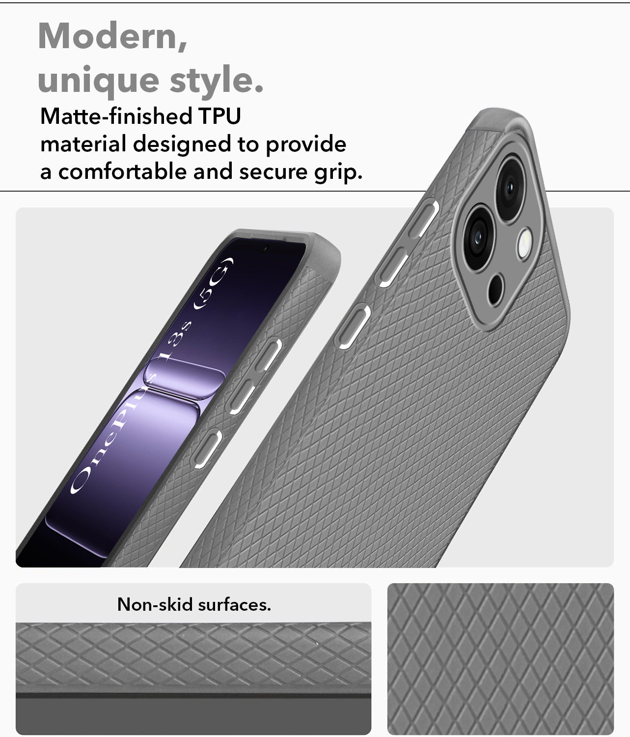 For OnePlus 13S Back Cover Case (Liquid Silicone | Side Grip | Camera Protection)