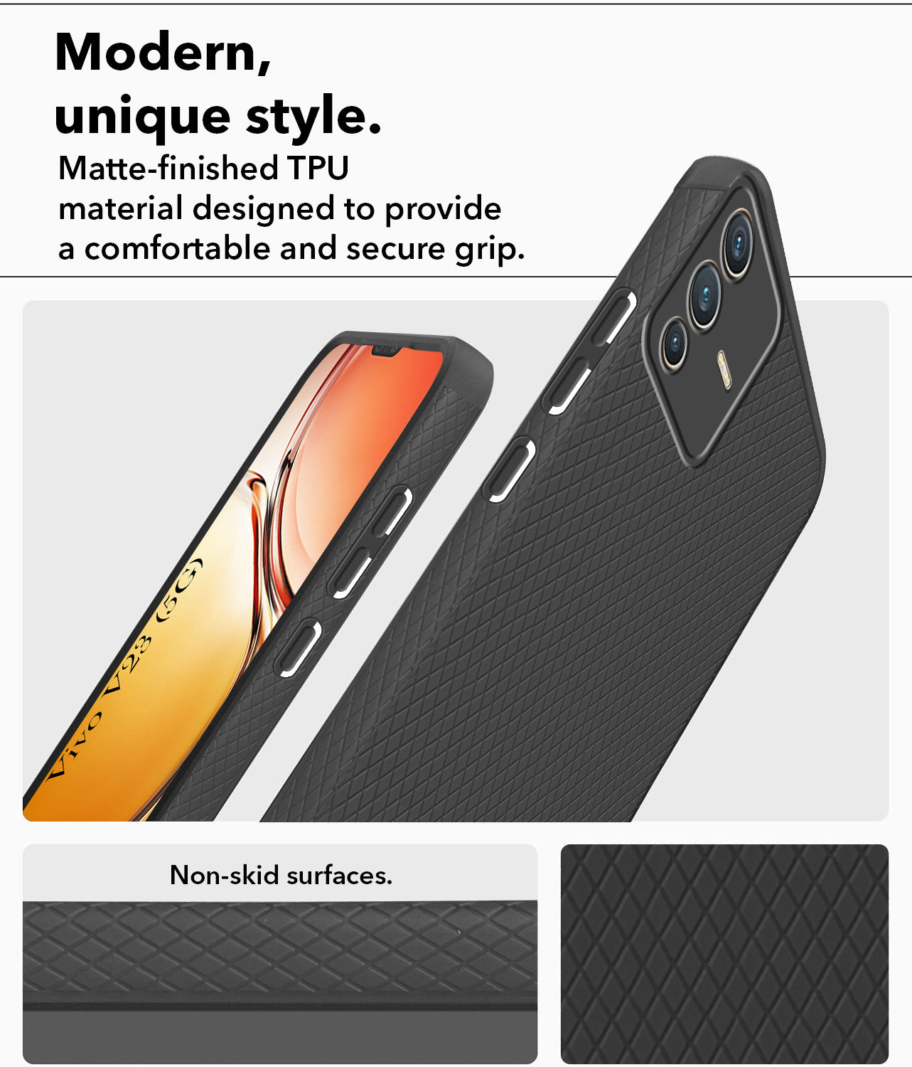 NEINEI Cover Ultra Sottile Per Vivo V23 5G, Custodia In TPU Con Placcatura Specchio, Effetto Nero Lucido, Antiurto E Antigraffio