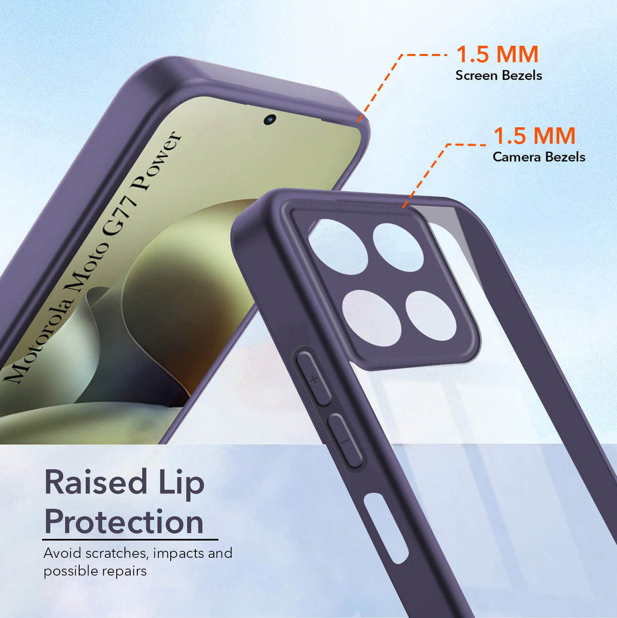 For Motorola Moto G77 Power Back Cover Case Ultra-Hybrid (Lifetime Anti Yellow | Anti Scratch | Crystal Clear Shockproof)