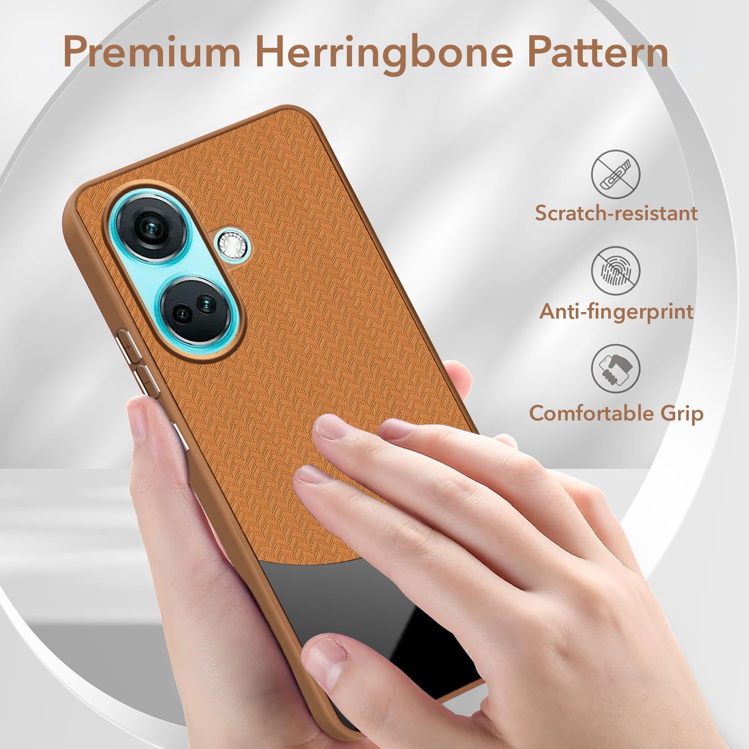 For OnePlus Nord CE 3 Back Cover Case (Elegant PU Leather Finish | Premium Minimalist Professional | Camera Protection Bump)