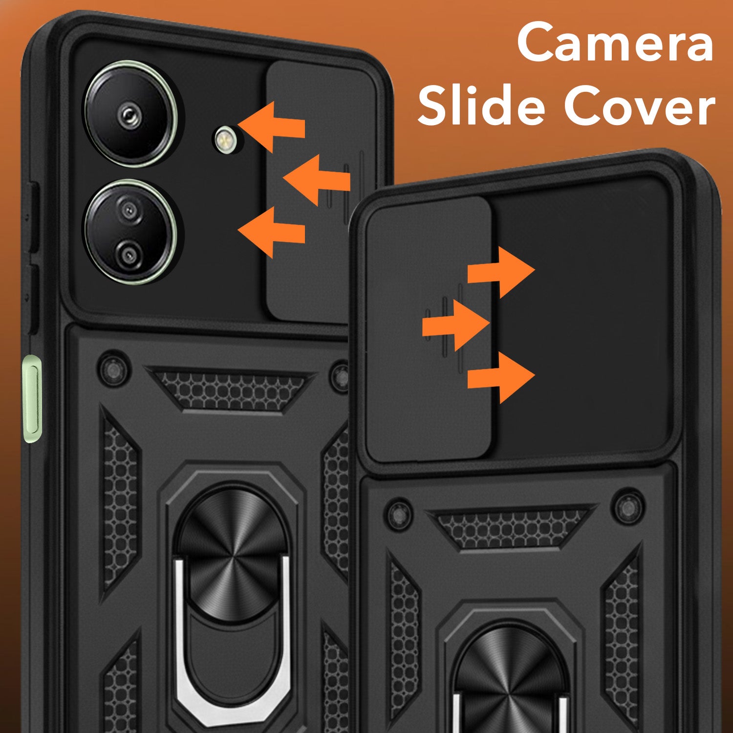 For Redmi 13C 4G Back Cover Case (Hybrid Dual Armor Polycarbonate)