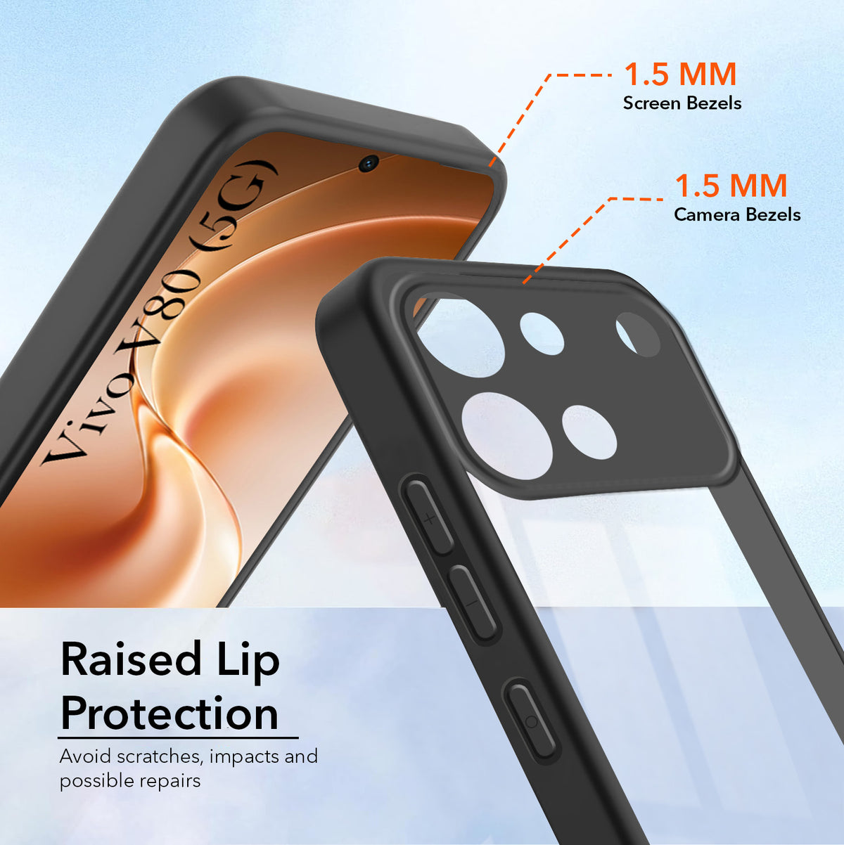 For Vivo V80 5G Back Cover Case Ultra-Hybrid (Lifetime Anti Yellow | Anti Scratch | Crystal Clear Shockproof)
