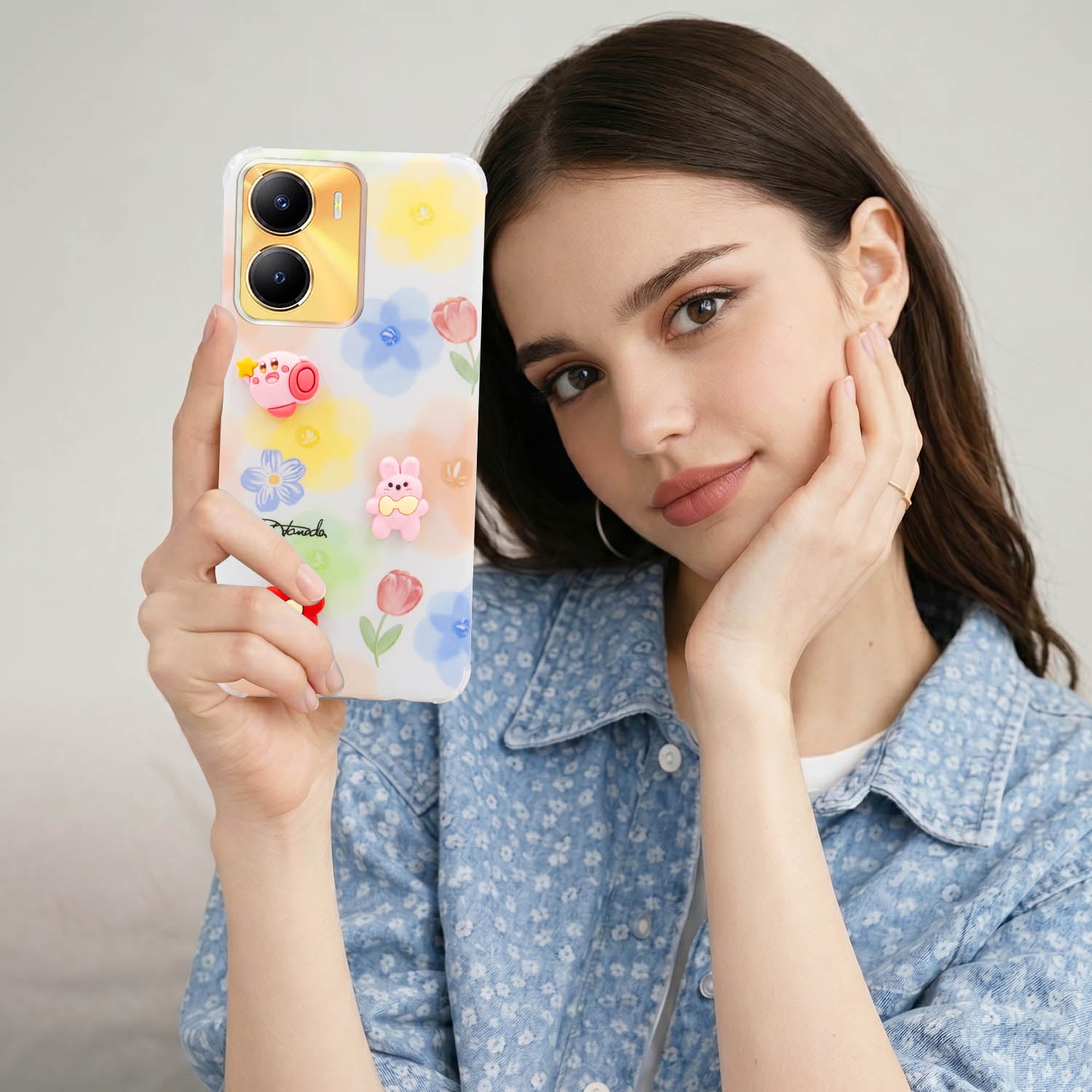 For Vivo Y56 5G Back Cover Case (3D Cute Cartoons | Hard Back Side Soft | Matte Premium Finish | HD Printing)