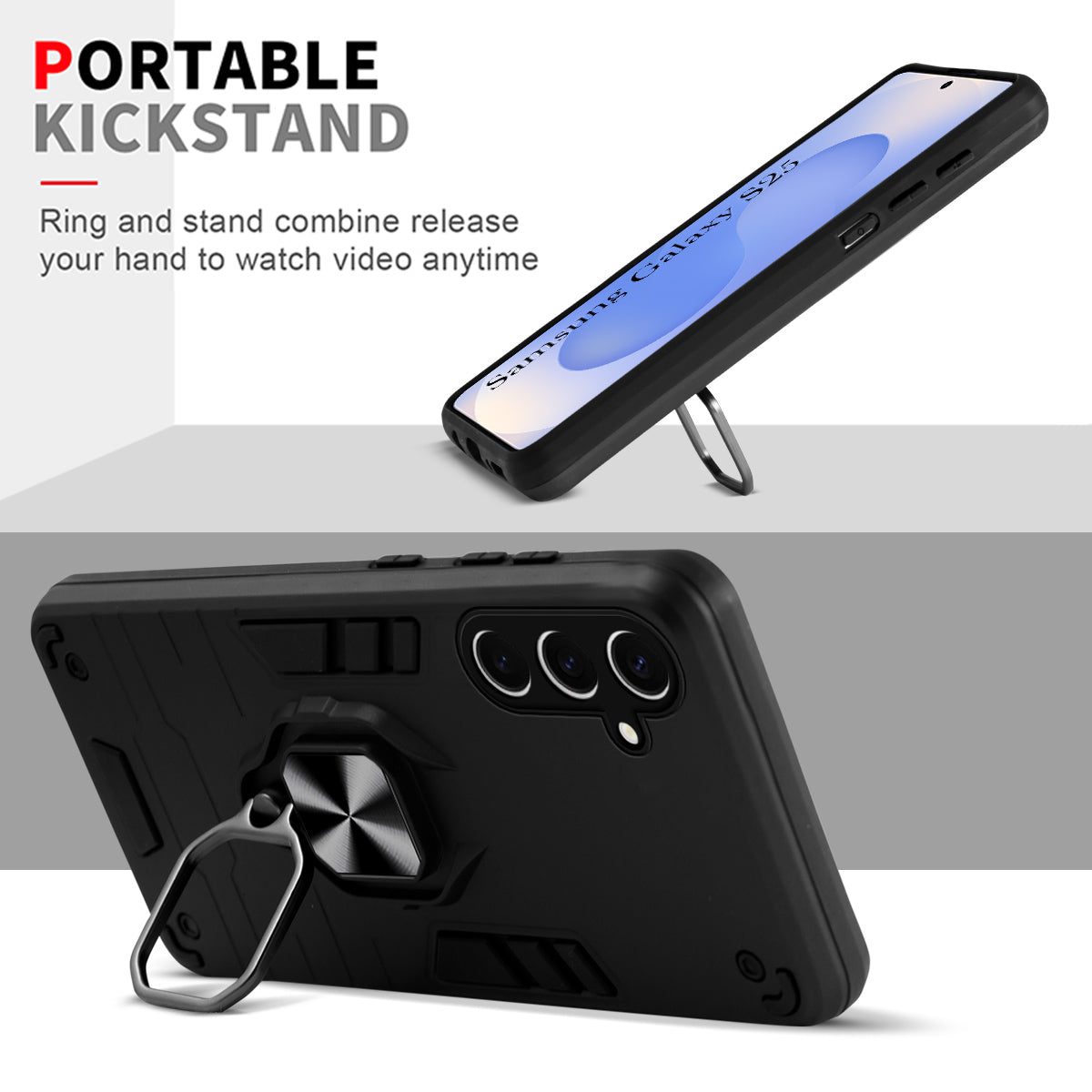 For Samsung Galaxy S25 Back Cover Case (Shockproof Polycarbonate Dual Layer Hybrid Armor)