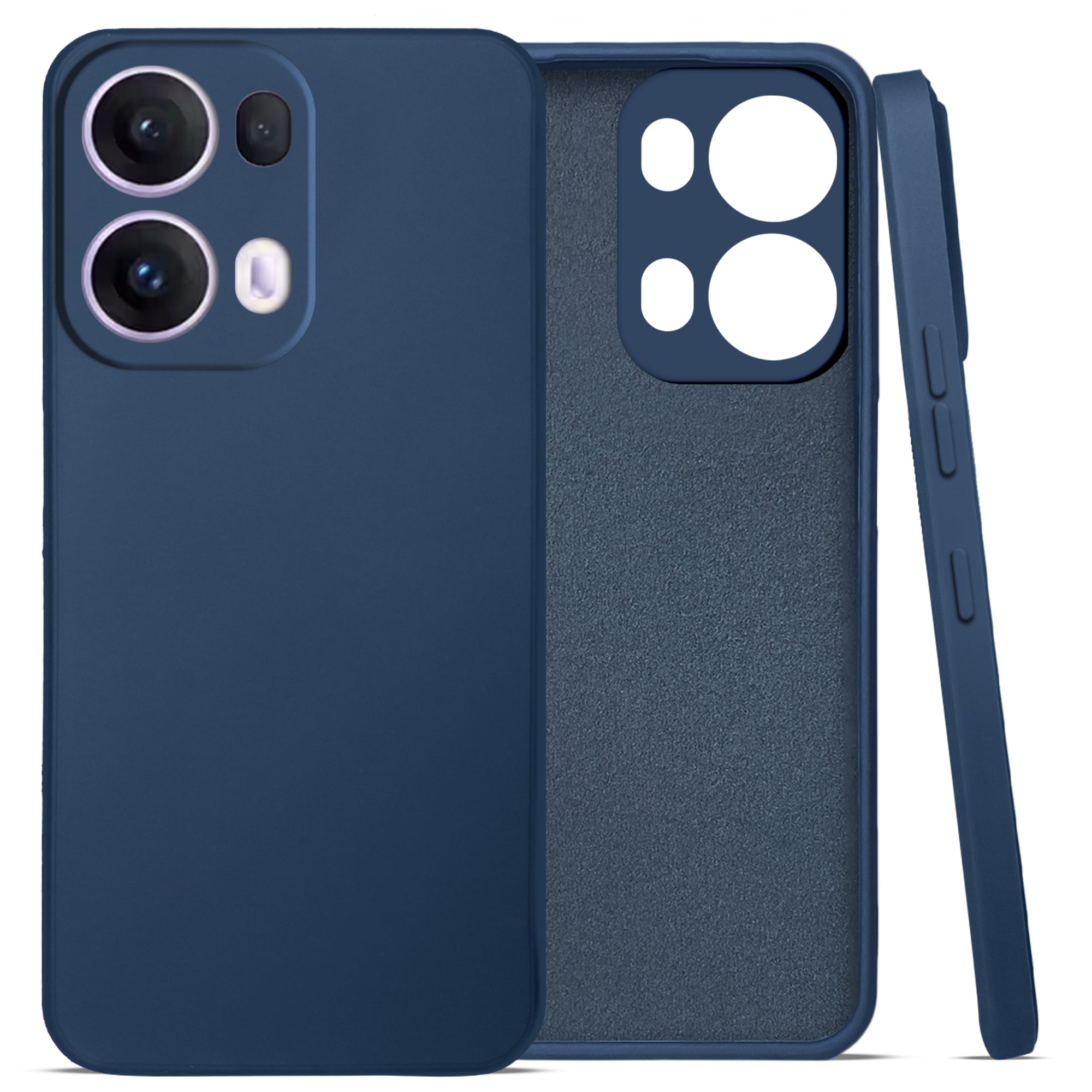 For Oppo Reno13 Pro 5G | Oppo Reno 13 Pro 5G Back Cover Case (Matte Finish Silicone with Inside Fiber cloth)