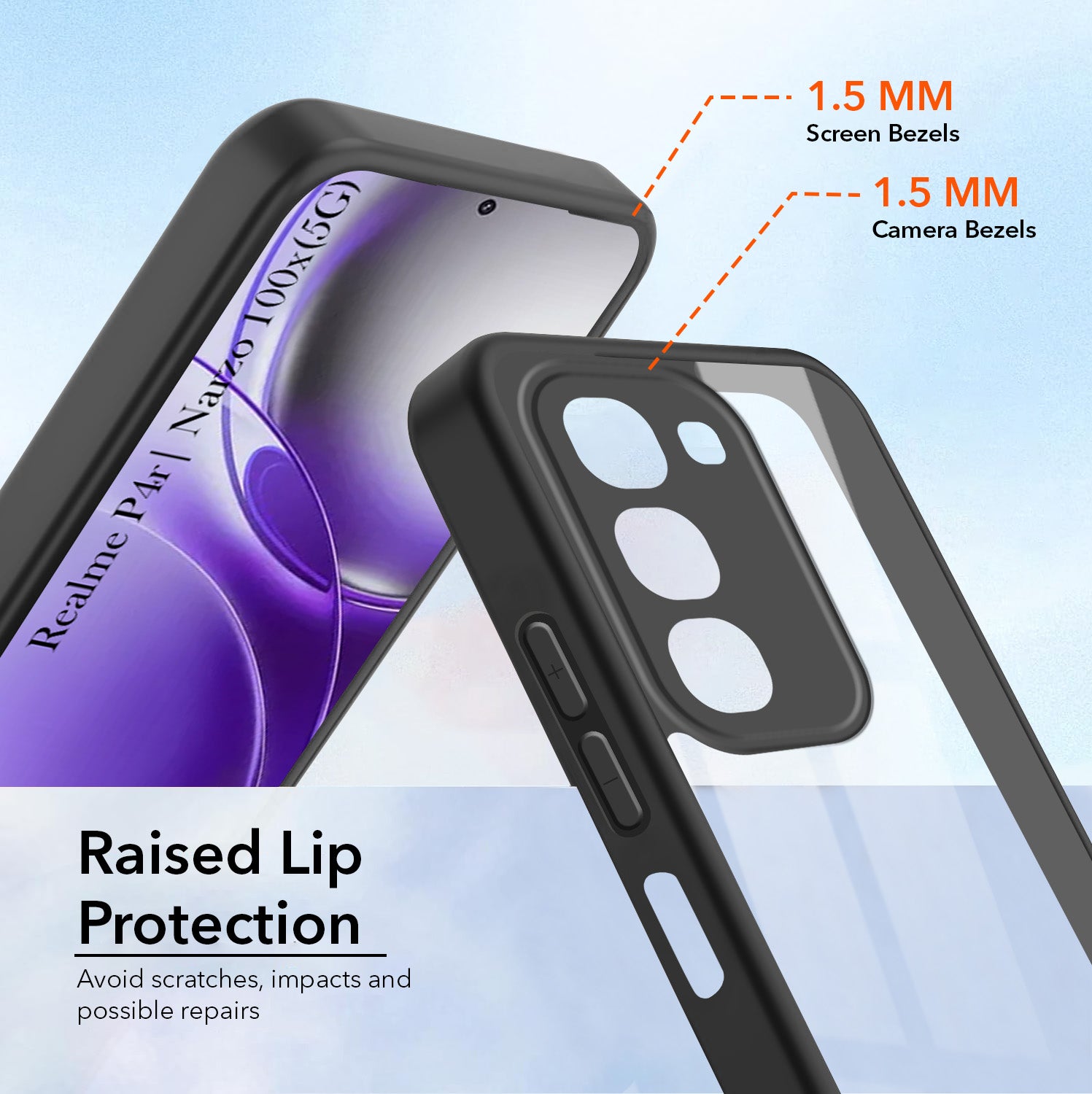 For Realme P4R 5G | Realme Narzo 100X 5G Back Cover Case Ultra-Hybrid (Lifetime Anti Yellow | Anti Scratch | Crystal Clear Shockproof)