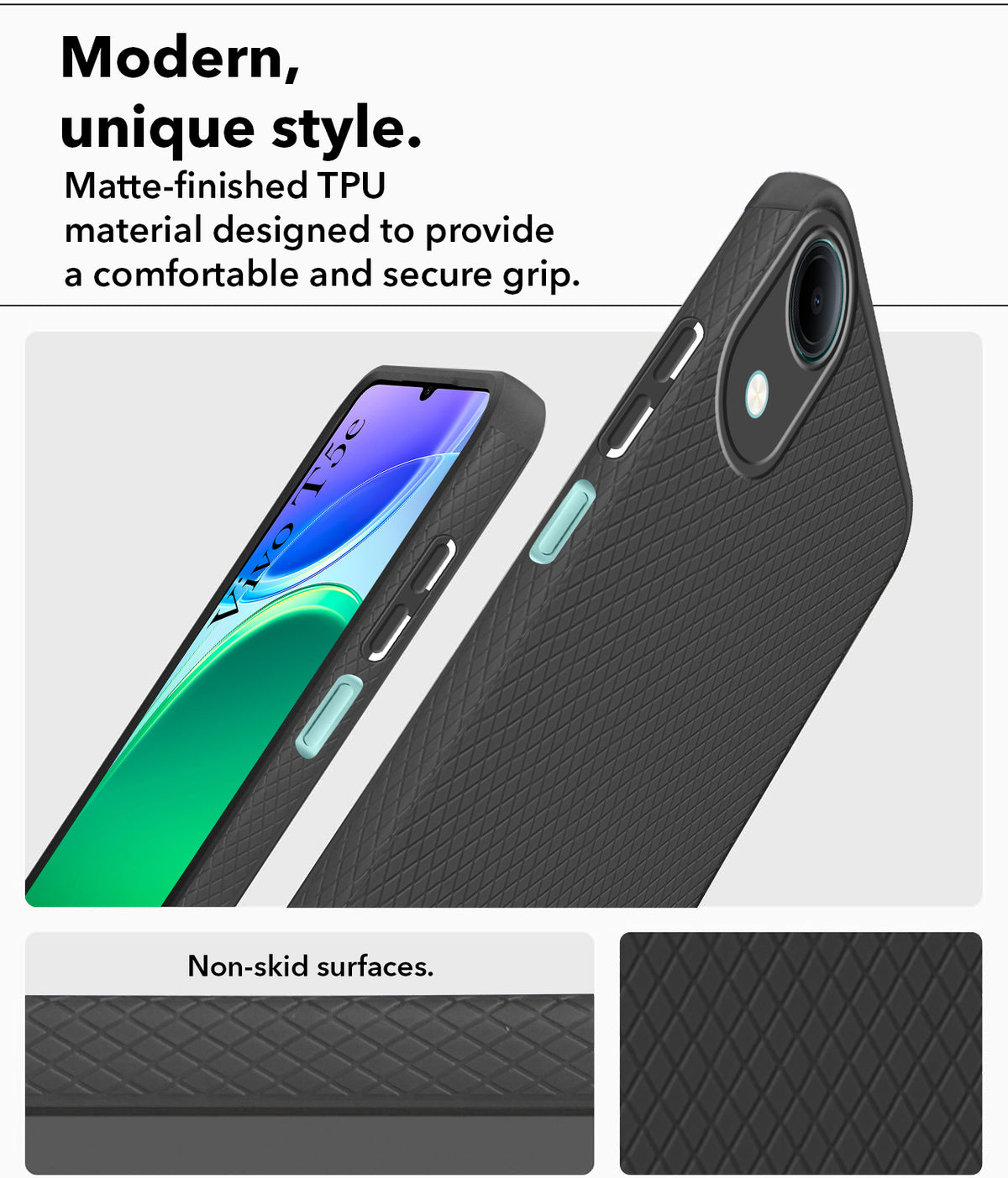 For Vivo T5e 4G Back Cover Case Liquid Silicone (Camera Protection | Side Grip Texture | Soft and Flexible)