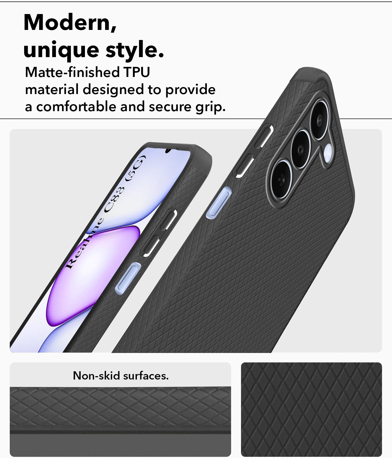 For Realme C83 5G Back Cover Case Liquid Silicone (Camera Protection | Side Grip Texture | Soft and Flexible)