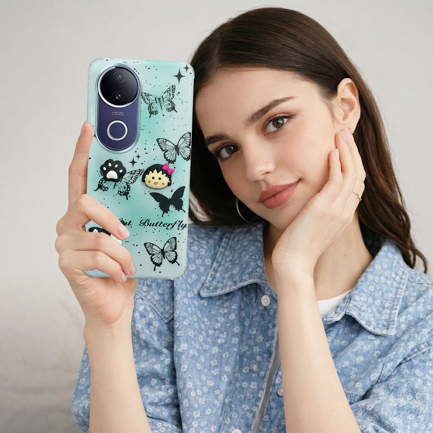 For Vivo T4R Back Cover Case (3D Cute Cartoons | Hard Back Side Soft | Matte Premium Finish | HD Printing)