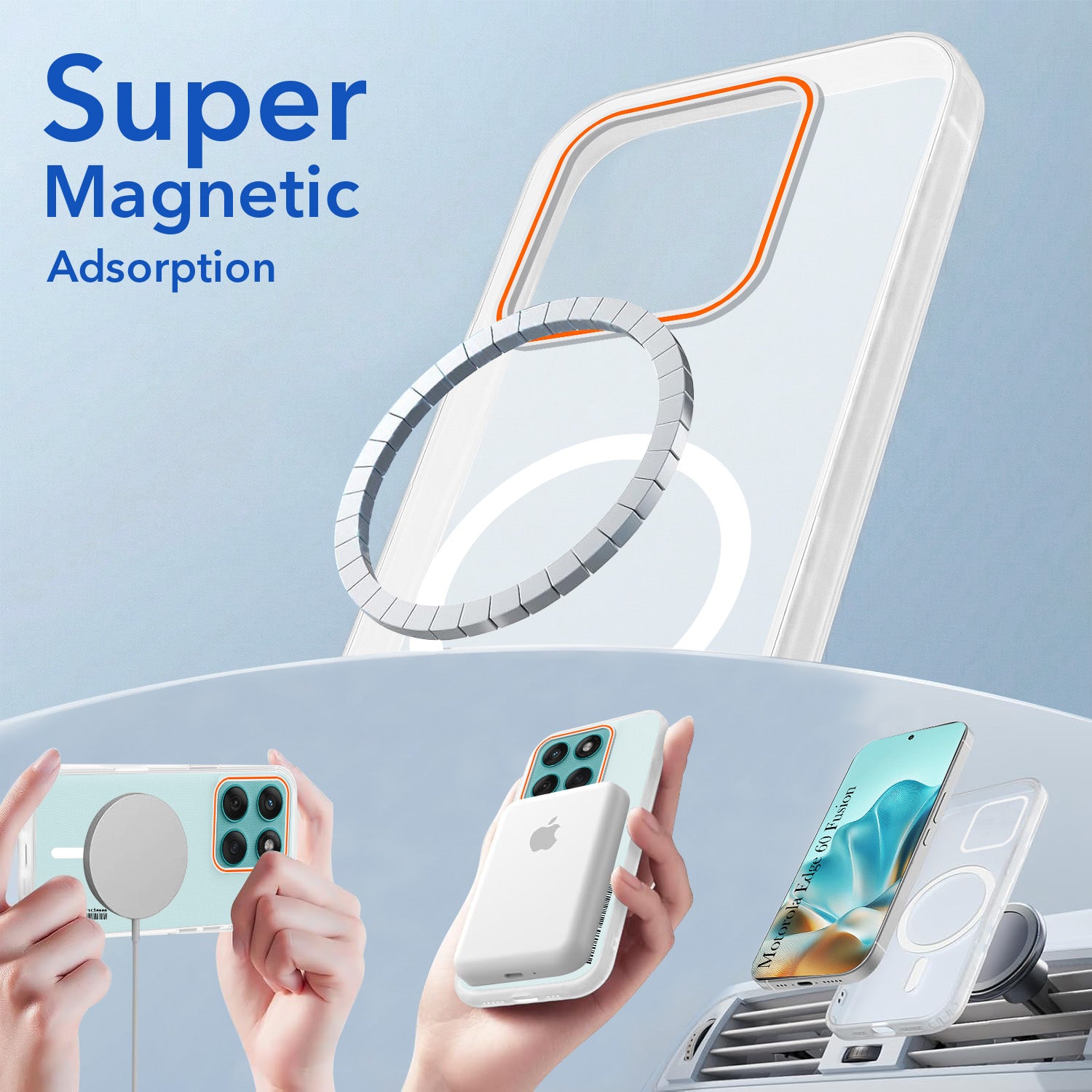 For Motorola Moto Edge 60 Fusion Back Cover Case (Soft Touch | Camera Bump Protection | MagSafe Compatible | Matte Finish)