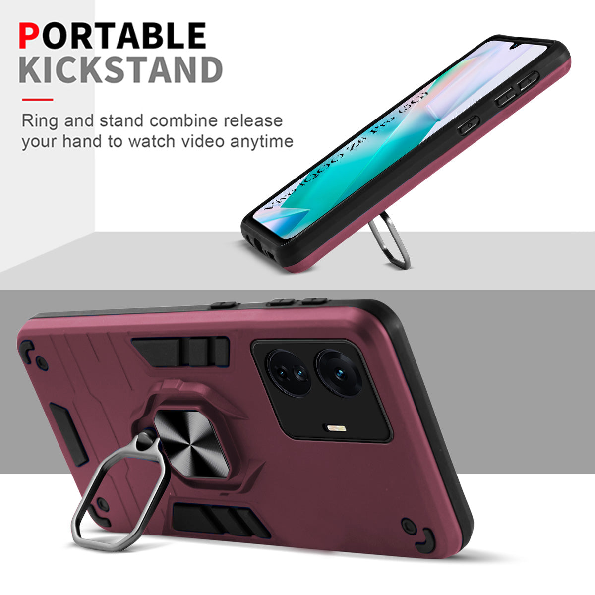 For Vivo iQOO Z6 Pro Back Cover Case (Shockproof Polycarbonate Dual Layer Hybrid Armor)