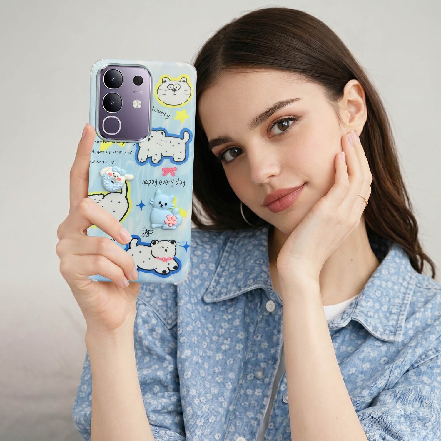 For Vivo T4x | Vivo Y31 Pro Back Cover Case (3D Cute Cartoons | Hard Back Side Soft | Matte Premium Finish | HD Printing)