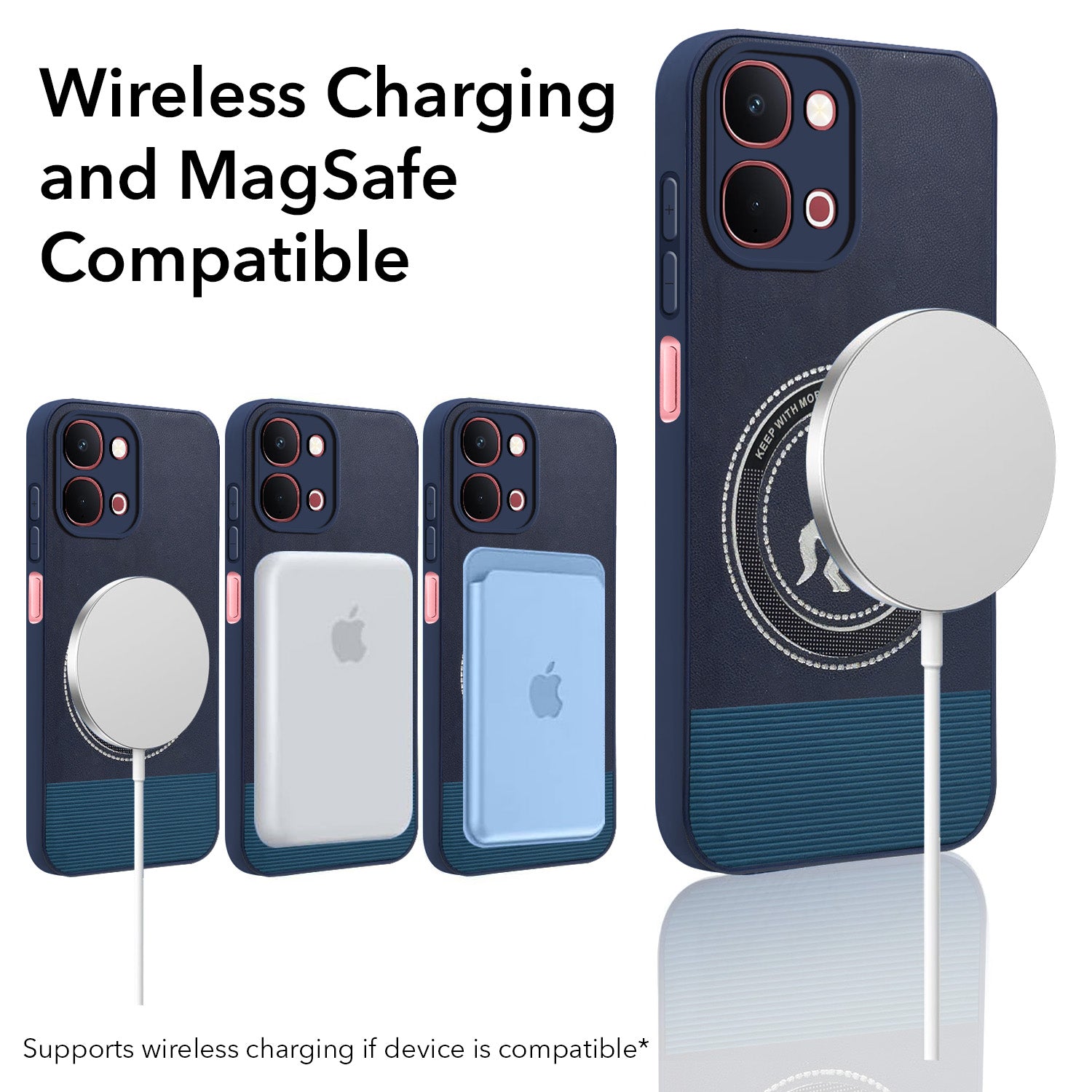 For Vivo Y51 Pro 5G | Vivo T5x Back Cover Case PU Leather Finish (Professional Minimalist Texture | MagSafe Compatile | Camera Protection | Sleek Sober Formal) (Copy)