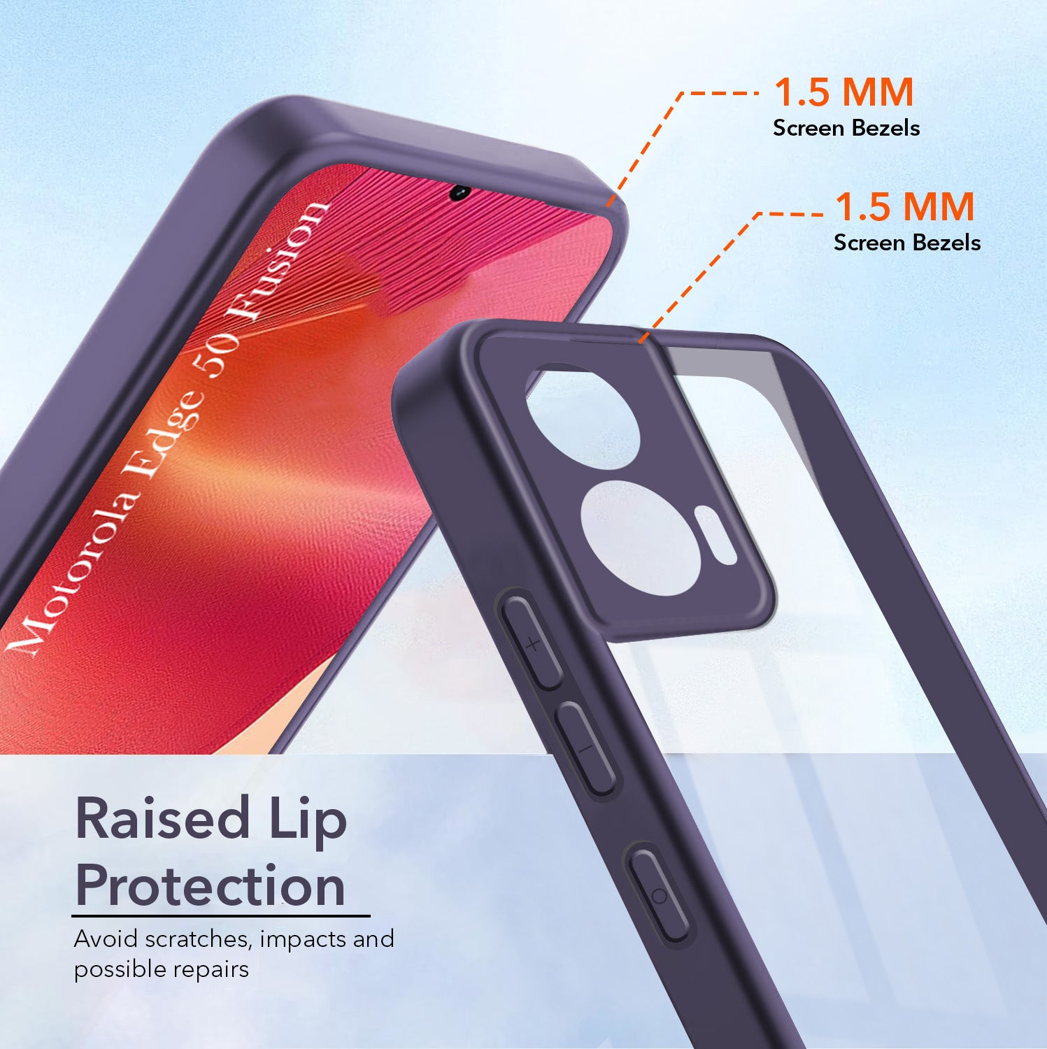 For Motorola Moto Edge 50 Fusion Back Cover Case (Lifetime Anti Yellow | Anti Scratch | Crystal Clear Shockproof)