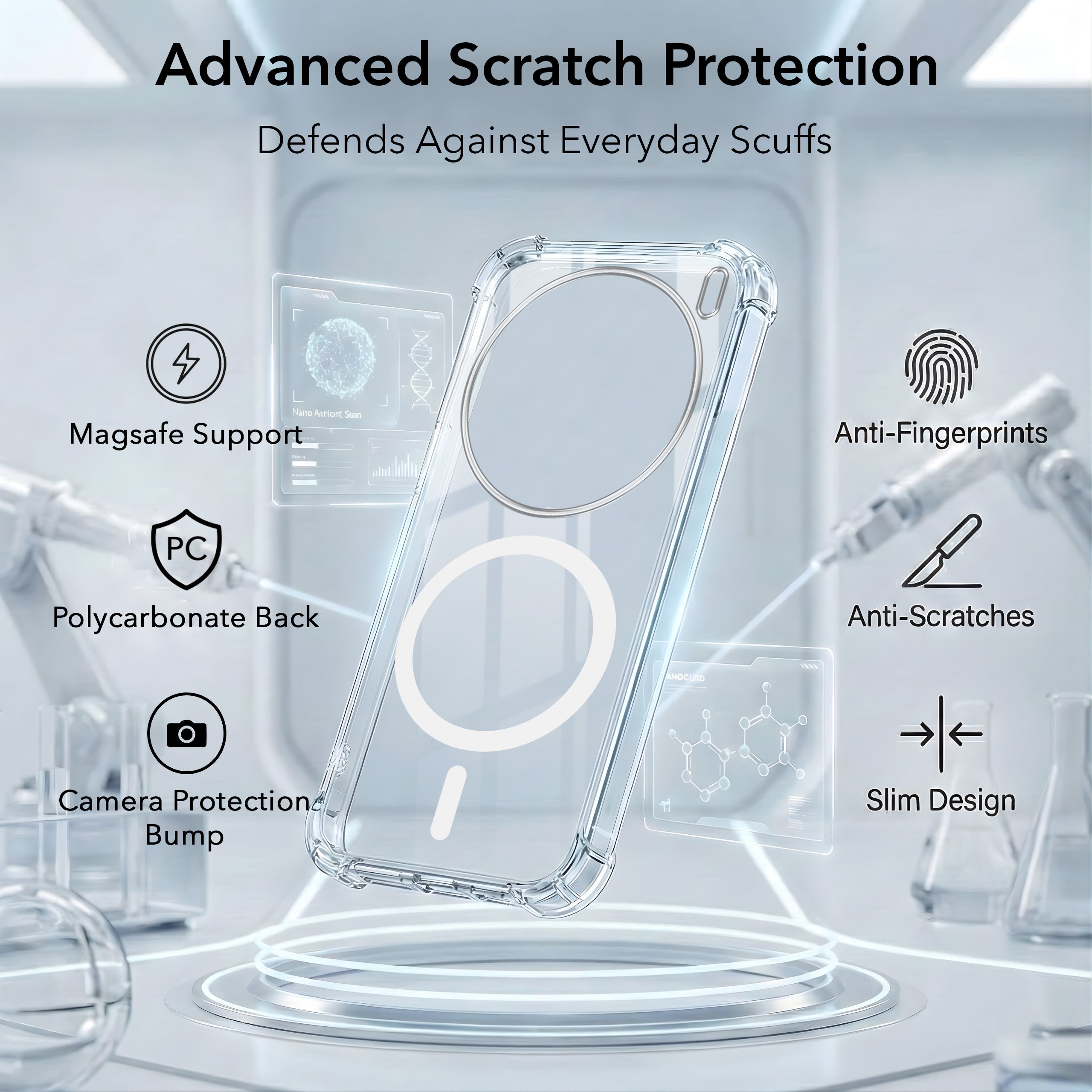 For Vivo X200 Pro Back Cover Shockproof Crystal-Clear (Magsafe Wireless Support | Drop & Camera Protection | Hard Polycarbonate)