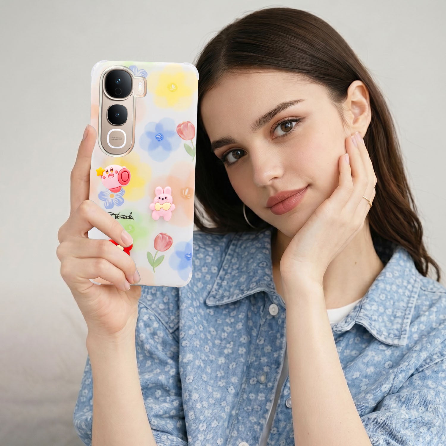For Vivo Y400 Pro Back Cover Case (3D Cute Cartoons | Hard Back Side Soft | Matte Premium Finish | HD Printing)