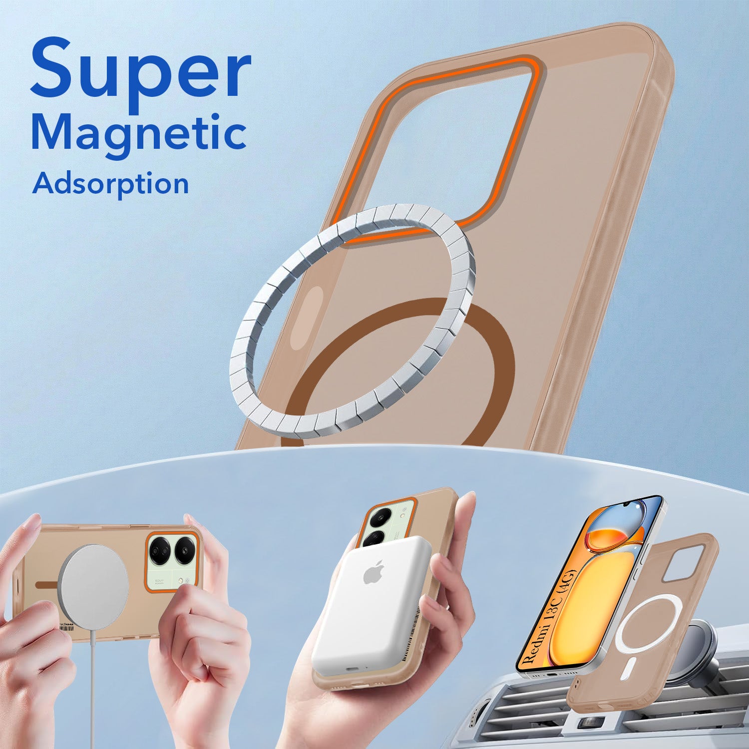 For Xiaomi Redmi 13C 4G Back Cover Case (Soft Touch | Camera Bump Protection | MagSafe Compatible | Matte Finish)