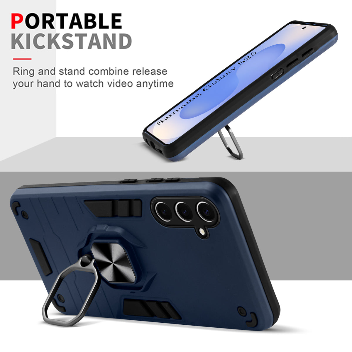 For Samsung Galaxy S25 Back Cover Case (Shockproof Polycarbonate Dual Layer Hybrid Armor)
