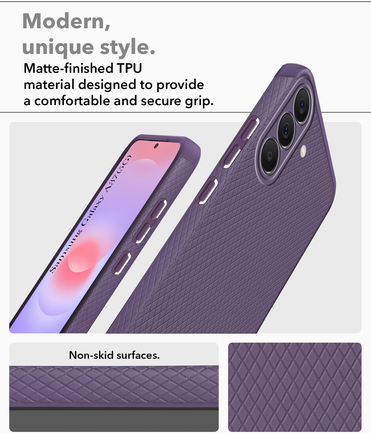 For Samsung Galaxy A37 5G Back Cover Case Liquid Silicone (Camera Protection | Side Grip Texture | Soft and Flexible)
