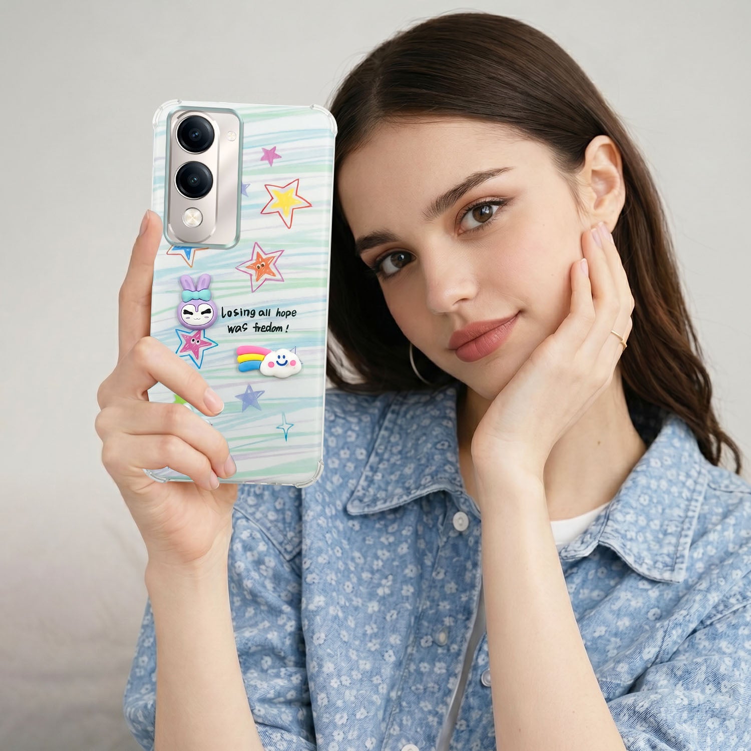 For Vivo Y19 | Vivo Y19e | Vivo T4 Lite Back Cover Case (3D Cute Cartoons | Hard Back Side Soft | Matte Premium Finish | HD Printing)