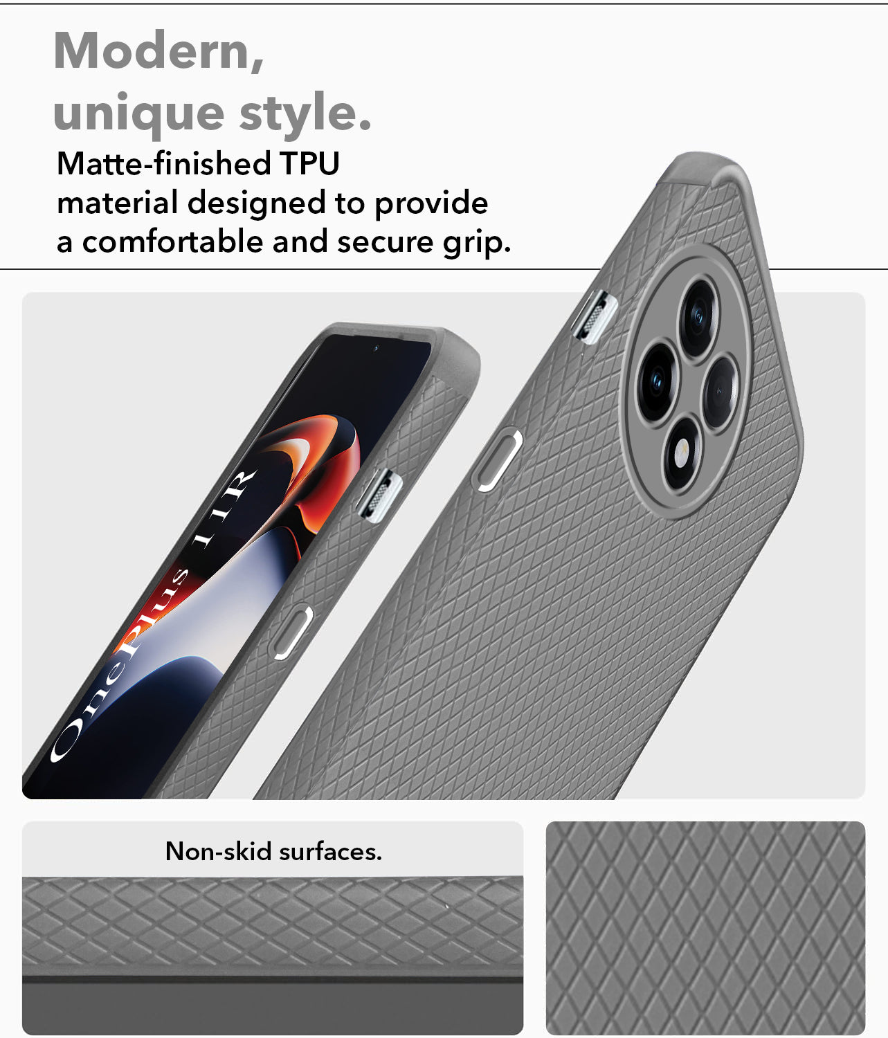 For OnePlus 11R Back Cover Case (Liquid Silicone | Side Grip | Camera Protection)
