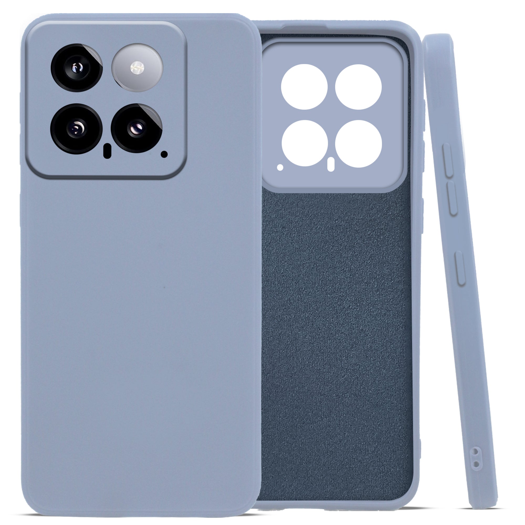 For Xiaomi MI 14 Back Cover Case (Matte Finish Silicone with Inside Fiber Cloth)