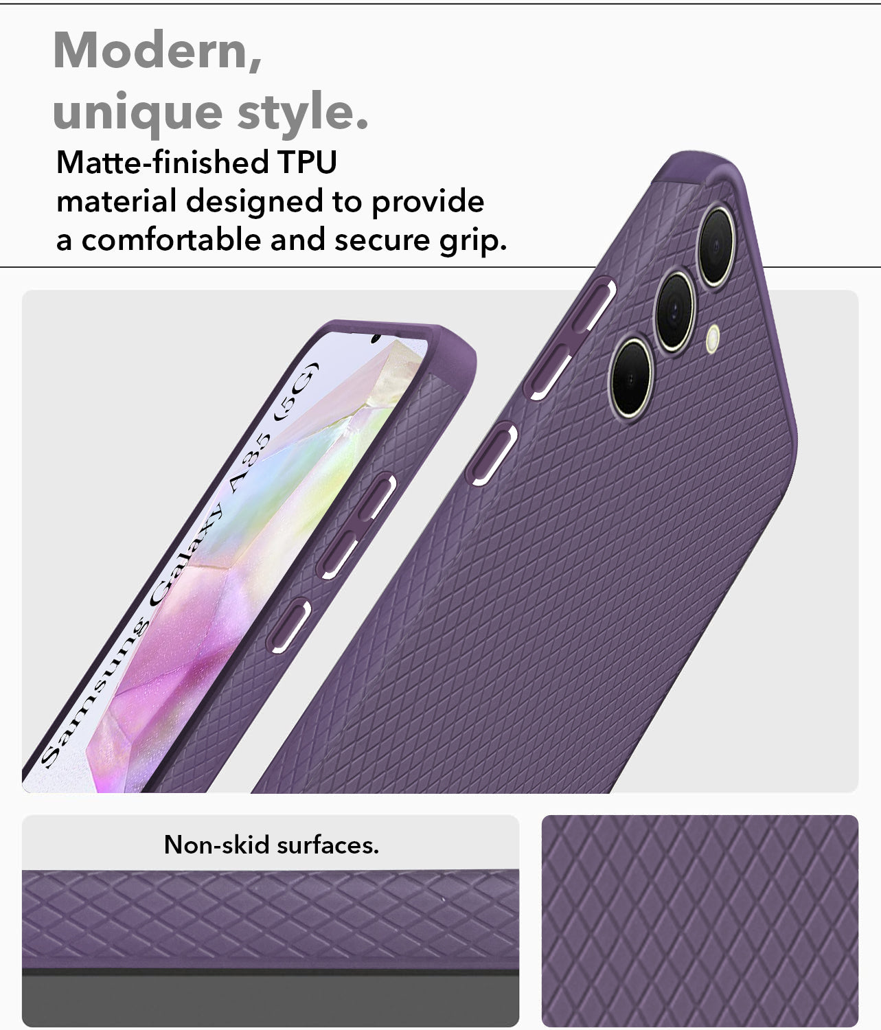 For Samsung Galaxy A35 5G Back Cover Case (Liquid Silicone | Side Grip | Camera Protection)