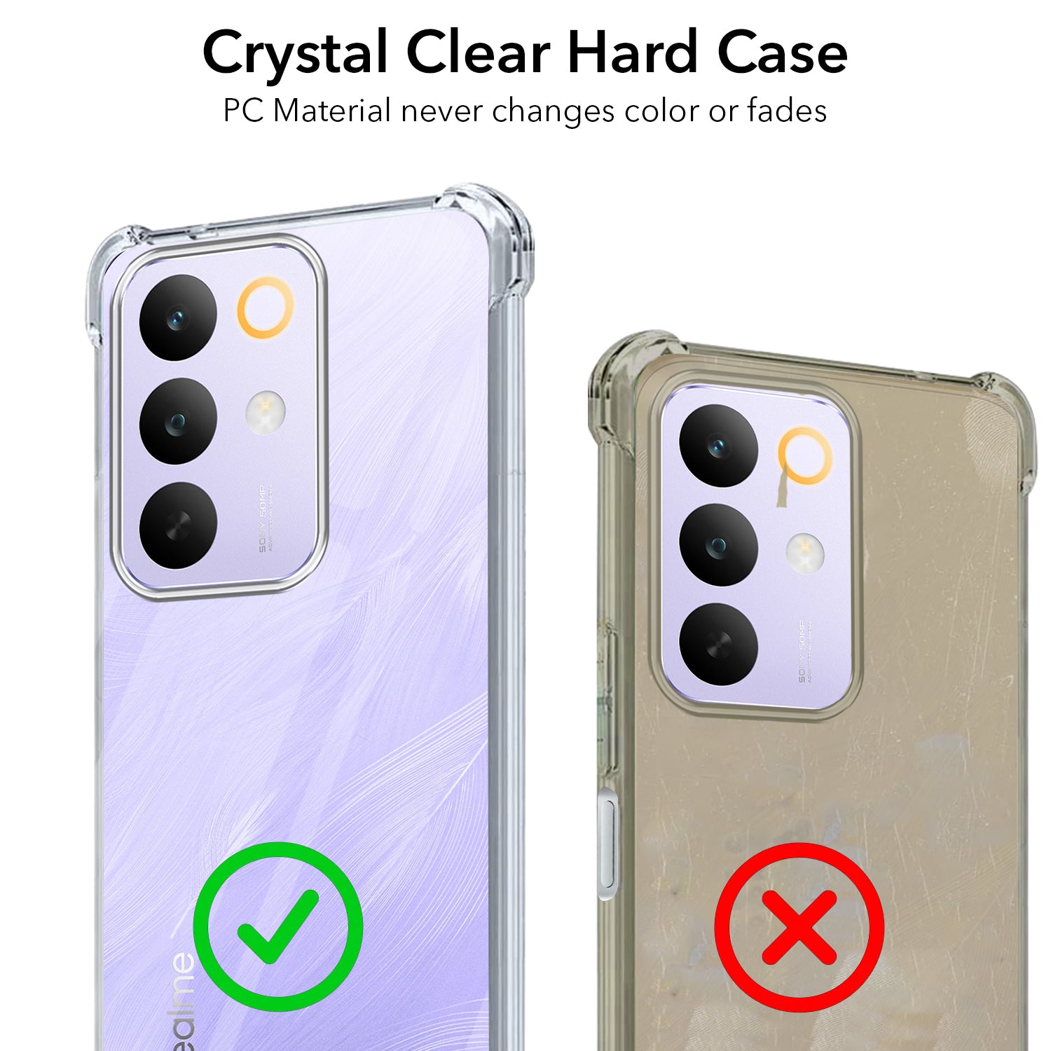For Realme C85 5G | Realme Narzo 90x Back Cover Shockproof Crystal-Clear (Drop & Camera Protection | Hard Polycarbonate)