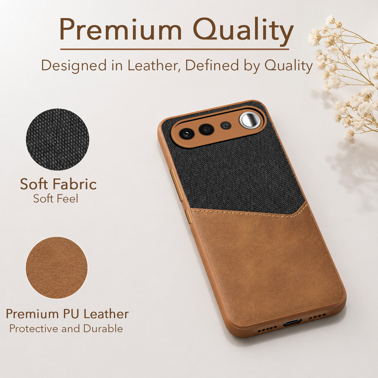 For Realme 16 Back Cover Case (Dual PU Leather Stitch | Professional Minimalist | Soft and Flexible)