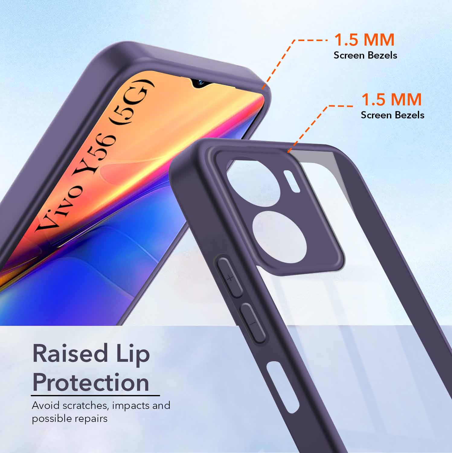 For Vivo T2x Back Cover Case Ultra-Hybrid (Lifetime Anti Yellow | Anti Scratch | Crystal Clear Shockproof)