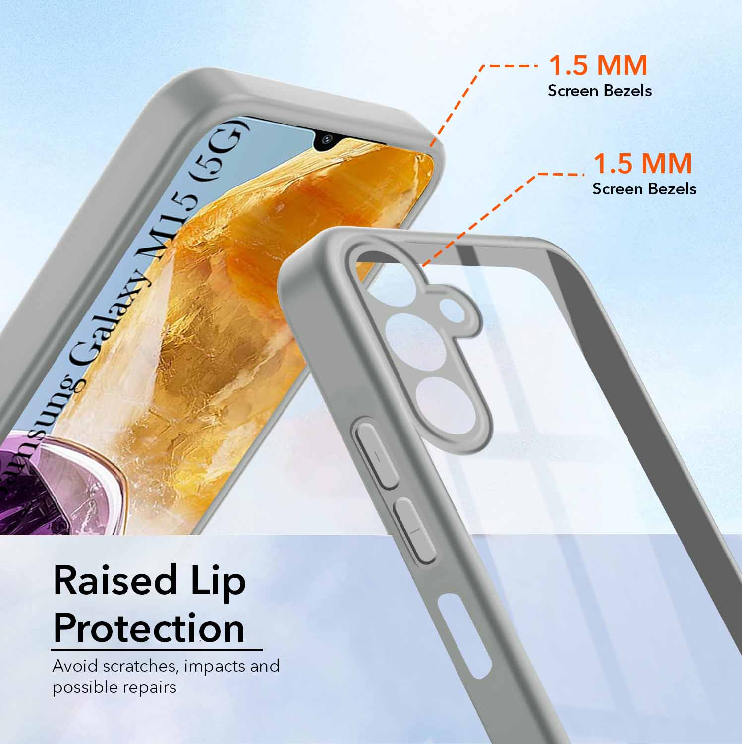 For Samsung Galaxy M15 5G Back Cover Case Ultra-Hybrid  (Lifetime Anti Yellow | Anti Scratch | Crystal Clear Shockproof)