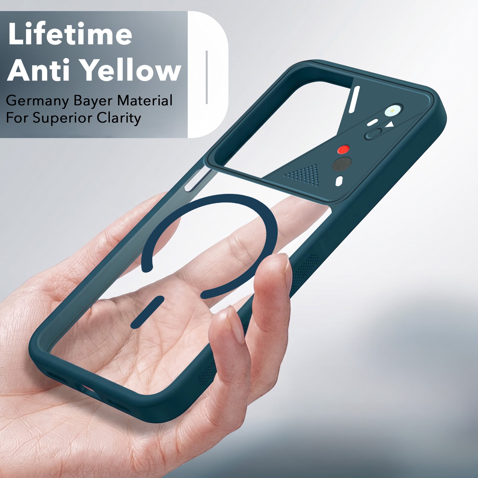 For Oppo A3 Pro 5G Back Cover Case Lifetime Anti-Yellow Clear (Camera Protection | Side Grip | Wireless MagSafe Compatible)