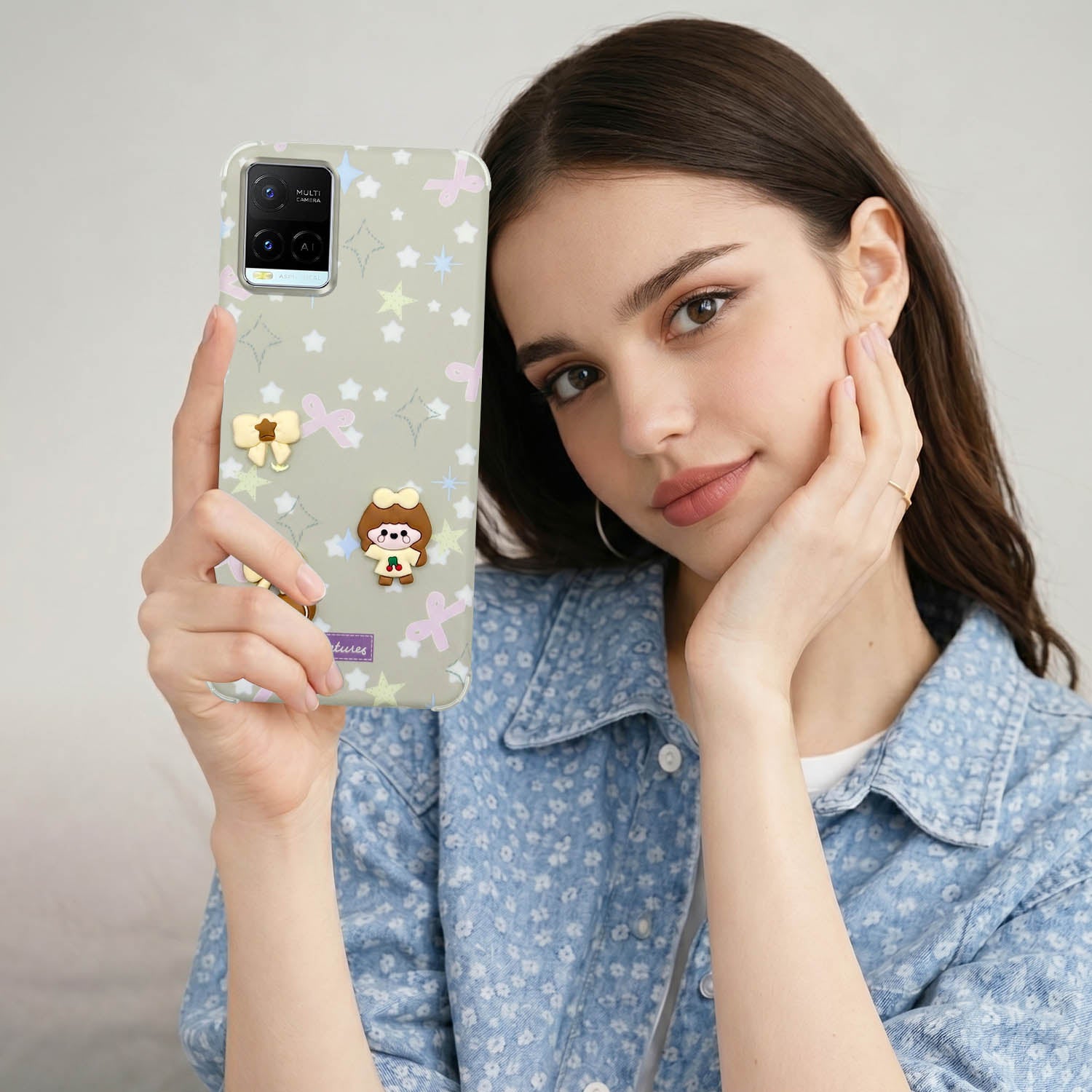 For Vivo Y21e | Vivo Y21A | Vivo Y32 Back Cover Case (3D Cute Cartoons | Hard Back Side Soft | Matte Premium Finish | HD Printing)