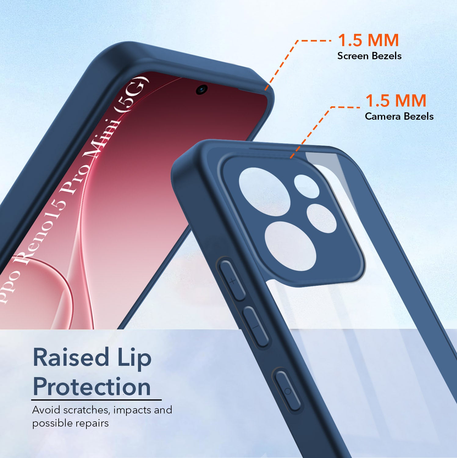 For Oppo Reno15 Pro Mini 5G | Oppo Reno 15 Pro Mini 5G Back Cover Case Ultra-Hybrid (Lifetime Anti Yellow | Anti Scratch | Crystal Clear Shockproof)