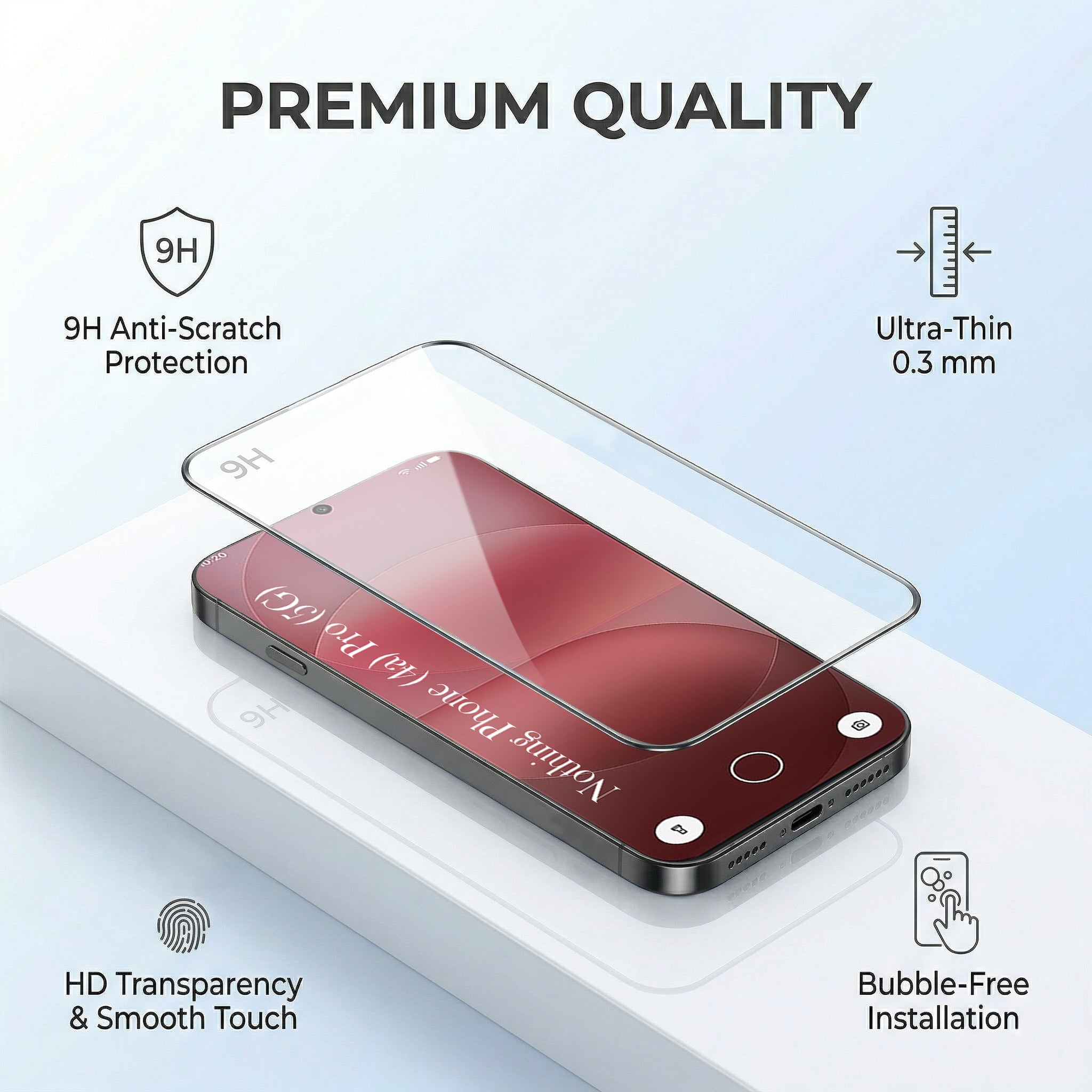 For Nothing Phone 4A Pro 5G Combo with Back Cover and 9H Tempered Glass (Textured Grip Design | Micro-Fiber Cloth Inside | Oleophobic Coating Screen Glass)