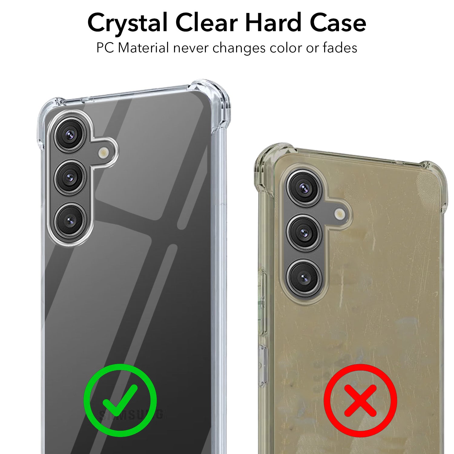 For Samsung Galaxy S24  Back Cover Shockproof Crystal-Clear (Drop & Camera Protection | Hard Polycarbonate)