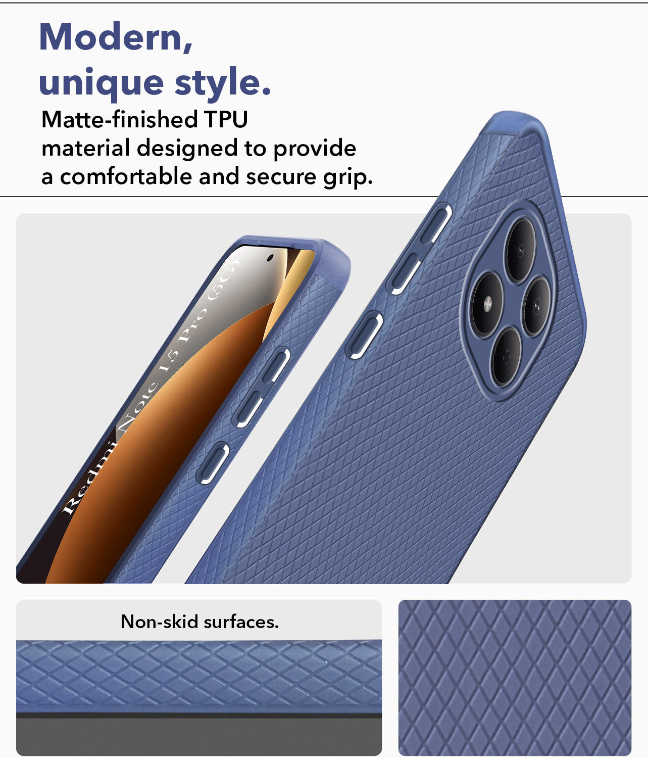 For Xiaomi Redmi Note 15 Pro 5G Back Cover Case Liquid Silicone (Camera Protection | Side Grip Texture | Soft and Flexible)