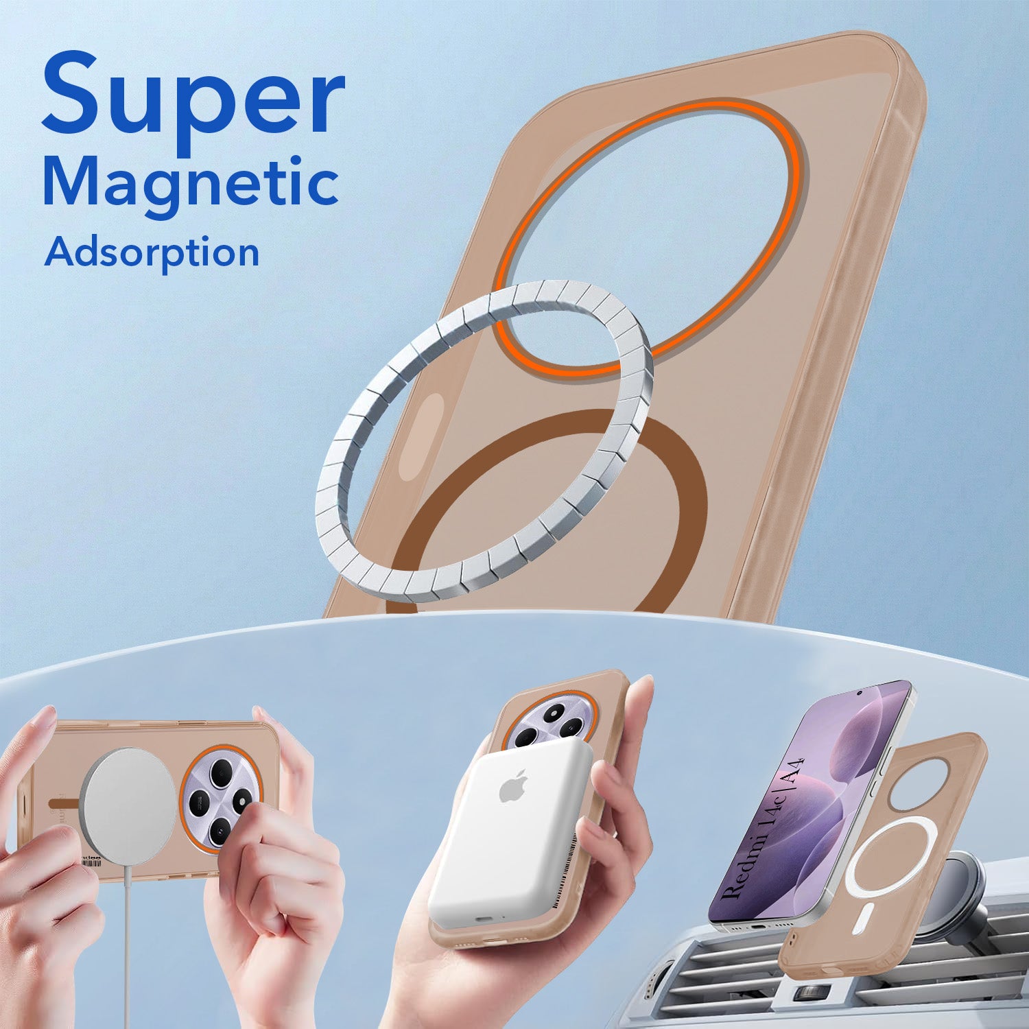 For Redmi A4 5G | Xiaomi Redmi 14C Back Cover Case (Soft Touch | Camera Bump Protection | MagSafe Compatible | Matte Finish)