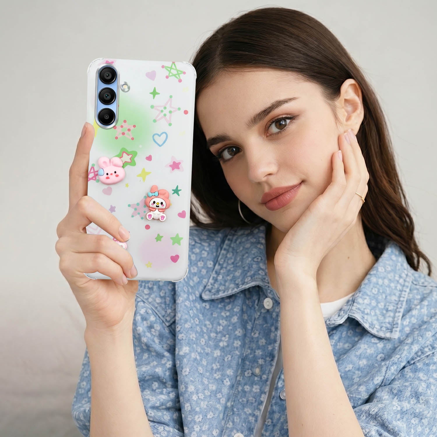 For Samsung Galaxy A15 5G Back Cover Case (3D Cute Cartoons | Hard Back Side Soft | Matte Premium Finish | HD Printing)