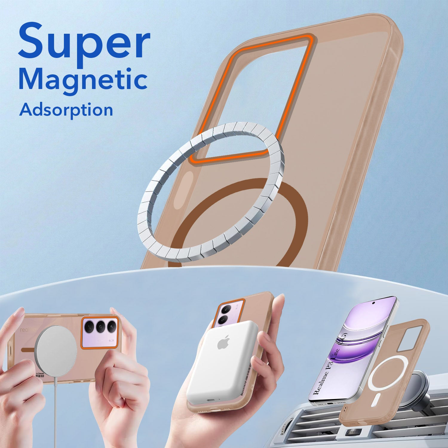 For Realme P3 lite Back Cover Case (Soft Touch | Camera Bump Protection | MagSafe Compatible | Matte Finish)