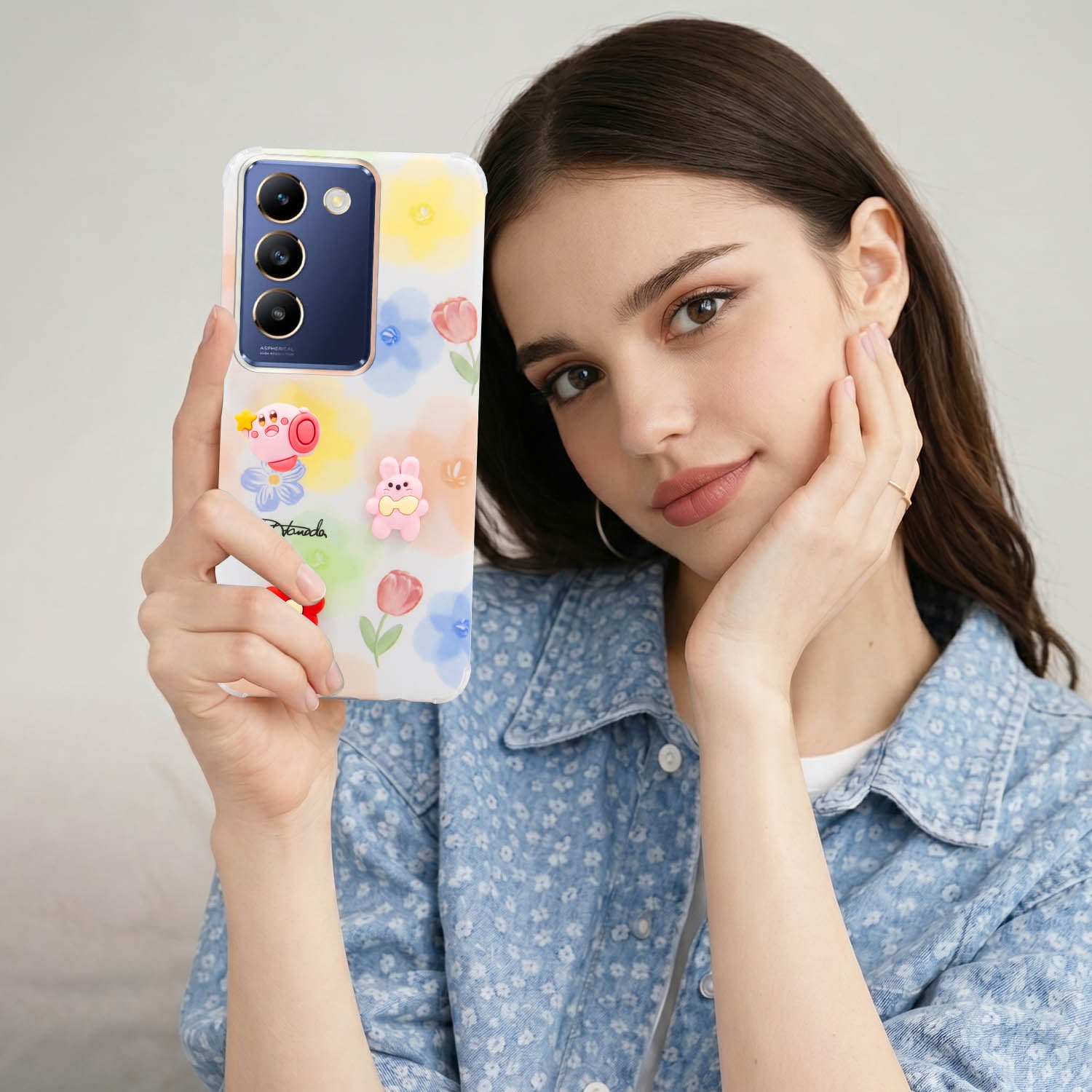 For Vivo T3 5G Back Cover Case (3D Cute Cartoons | Hard Back Side Soft | Matte Premium Finish | HD Printing)