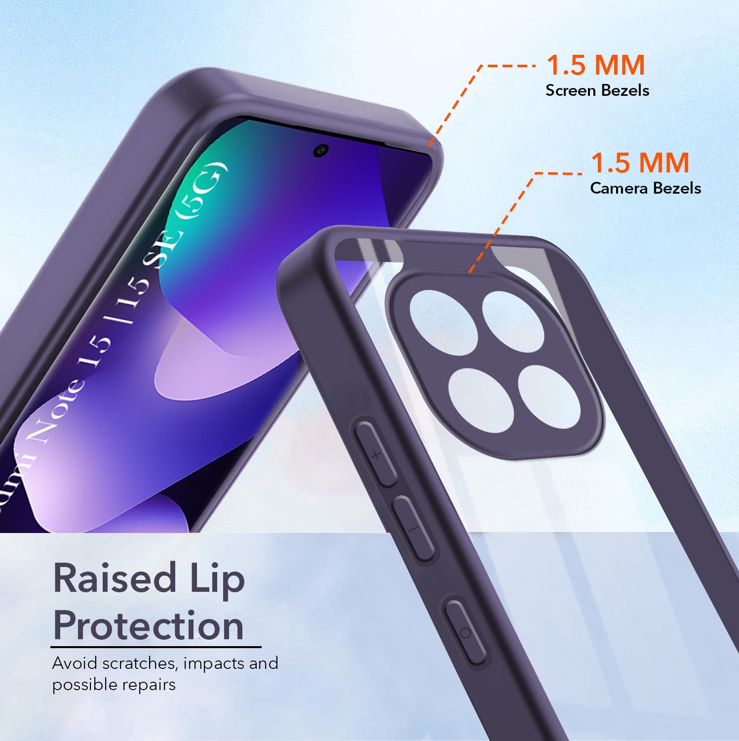 For Redmi note 15 | Redmi note 15 SE (5G) Back Cover Case Ultra-Hybrid (Lifetime Anti Yellow | Anti Scratch | Crystal Clear Shockproof)