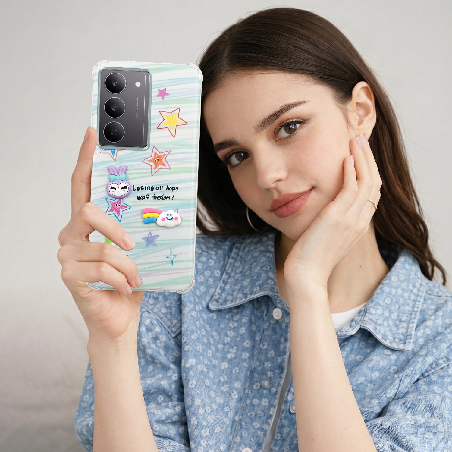 For Realme 14X Back Cover Case (3D Cute Cartoons | Hard Back Side Soft | Matte Premium Finish | HD Printing)