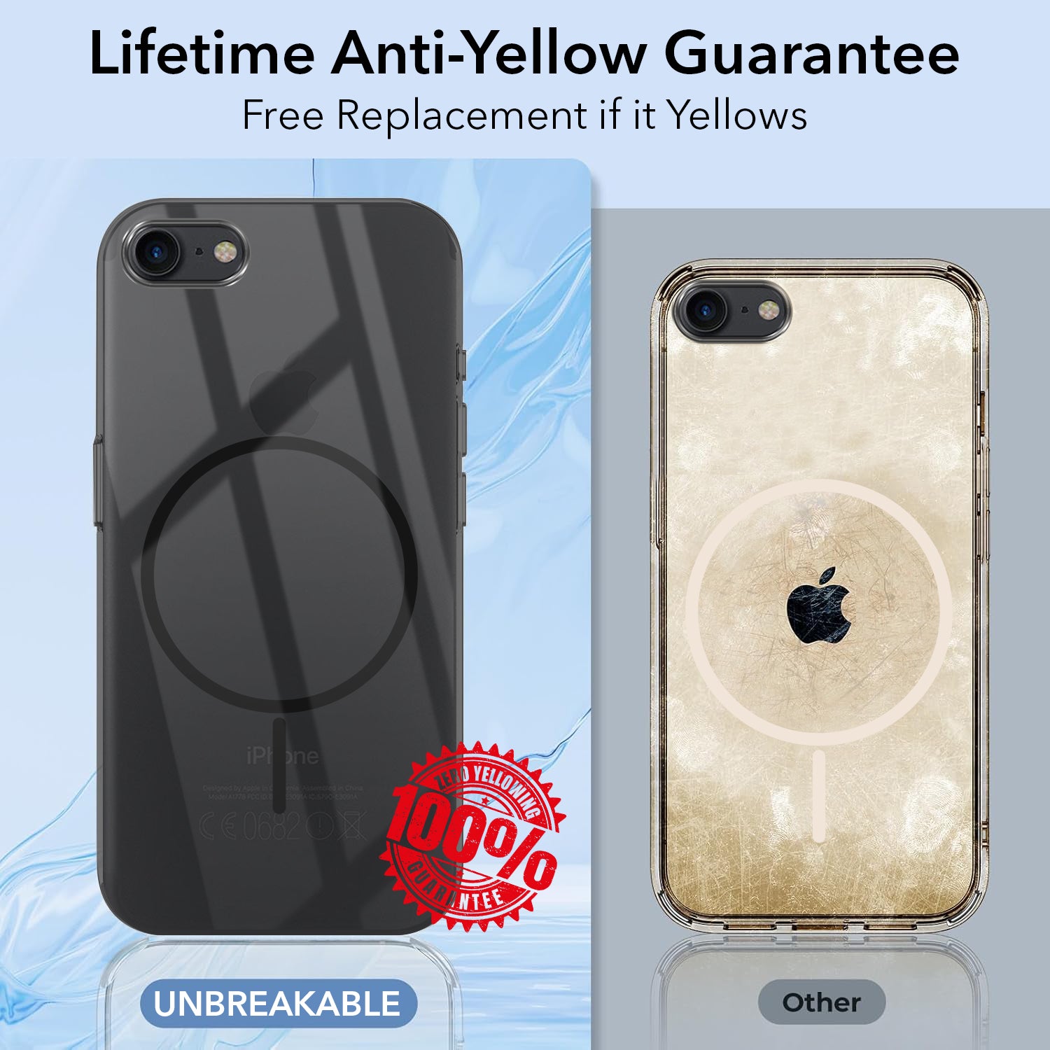 For iPhone SE 2020 | SE 2022 Back Cover Case (Crystal Clear Case | MagSafe Wireless Charging Support | Hard Anti Yellow | Camera Protection Bump)