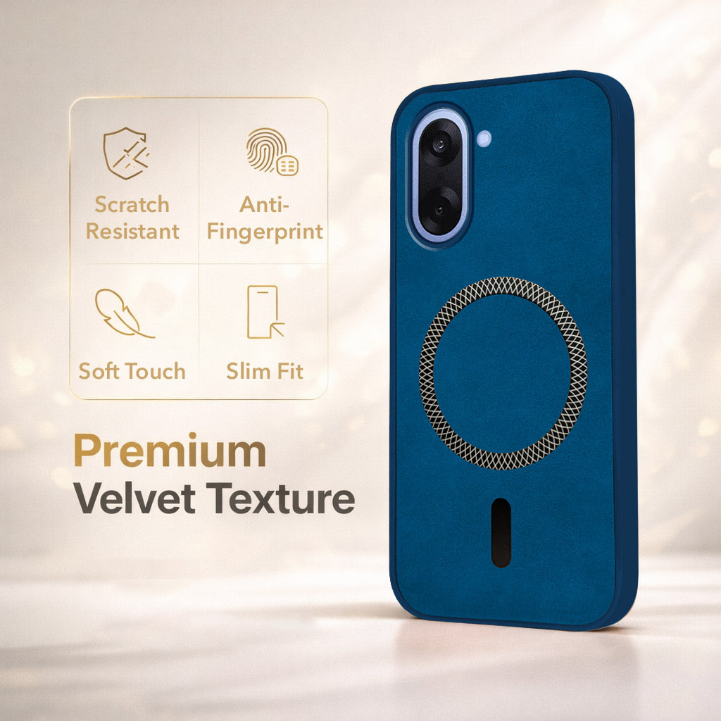 For Oneplus Nord CE 5 Back Cover Case Leather Finish (MagSafe Compatible Wireless Charging | Soft Touch | Camera Bump Protection)