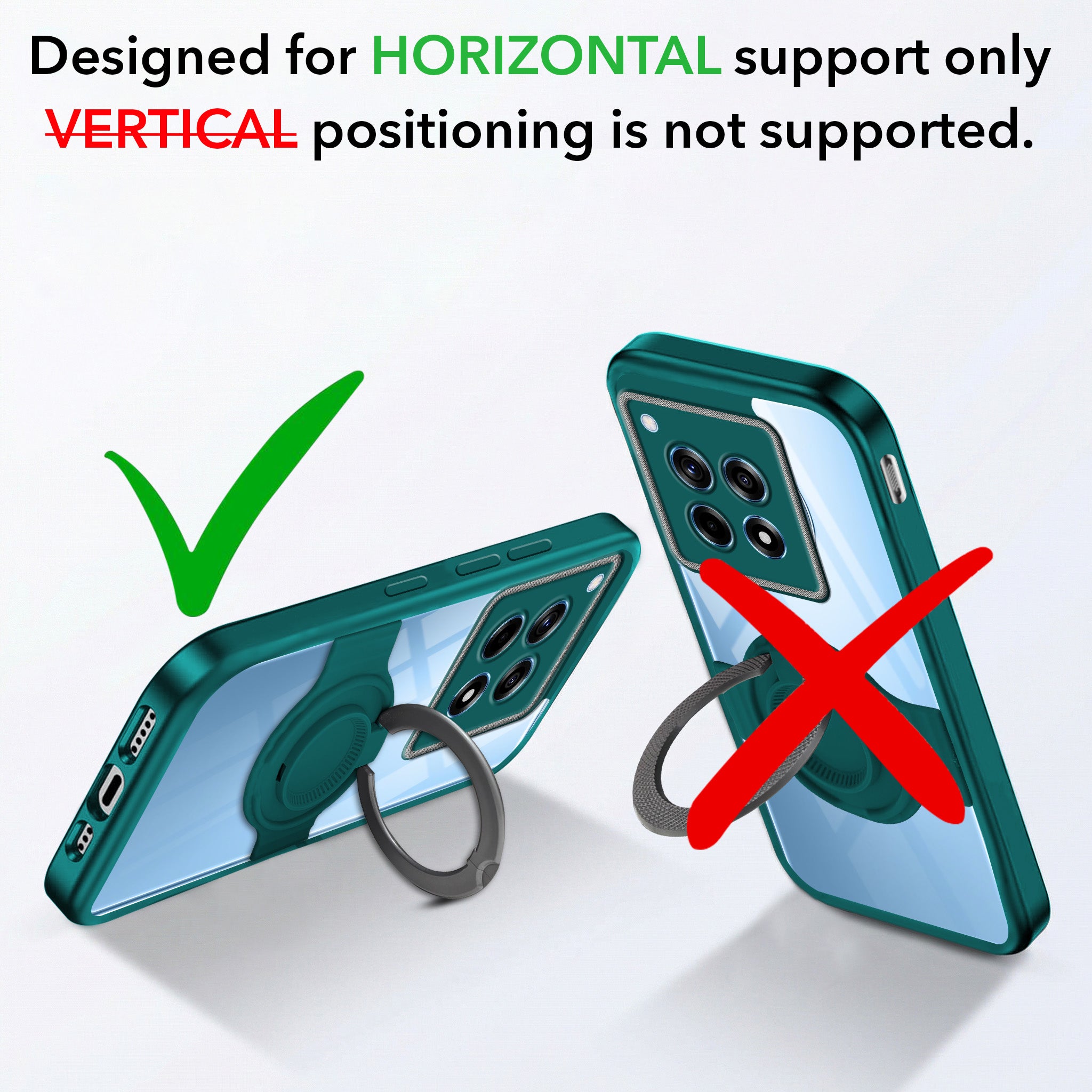 For OnePlus 12R 5G Back Cover Case with stand (Built-in Ring Holder Kickstand | Lifetime Anti Yellow | Camera Protection)