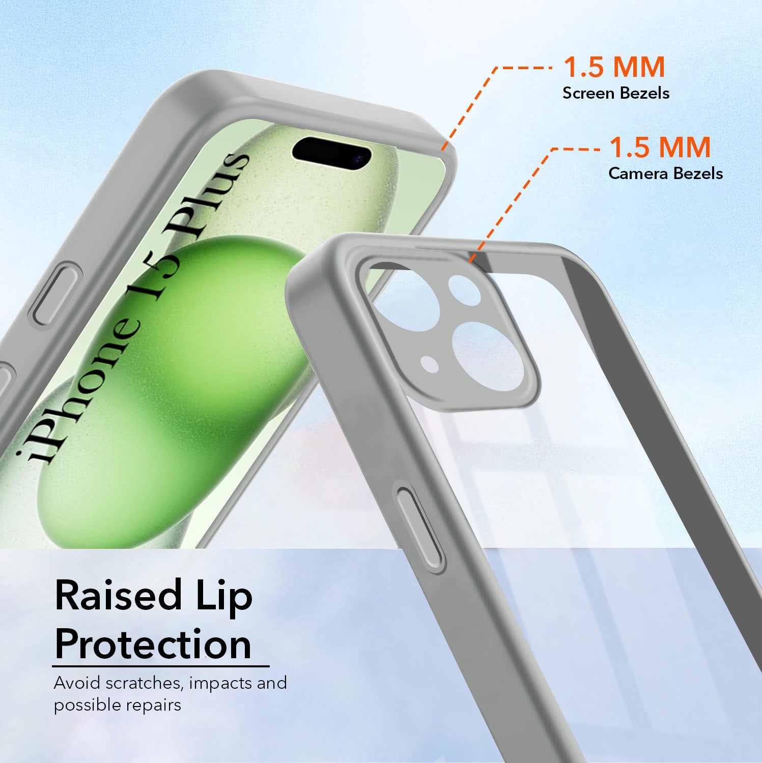 For Apple iPhone 15 Plus Back Cover Case Ultra-Hybrid (Lifetime Anti Yellow | Anti Scratch | Crystal Clear Shockproof)