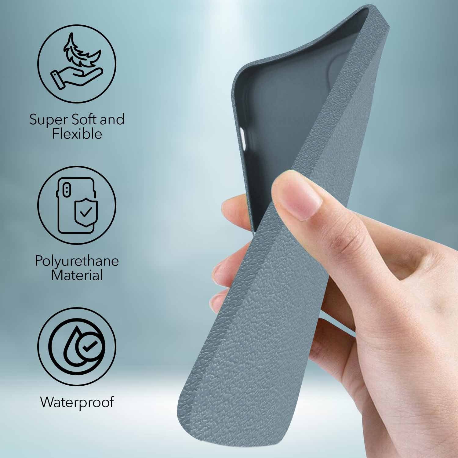 For Poco C85 5G Back Cover Case Silicone (Glass Like Camera Protection | Leather Feel | Minimalist Professional Grip)